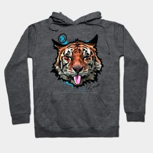 Cute Tiger tongue out Design Hoodie